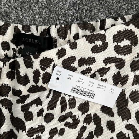 J Crew Cropped Leopard print, linen blend pant. 10 Tall. 27-1/2” inseam. - Picture 4 of 8